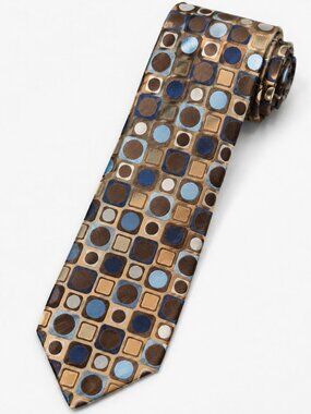 Cezani Handmade Silk Tie with Geometric Pattern